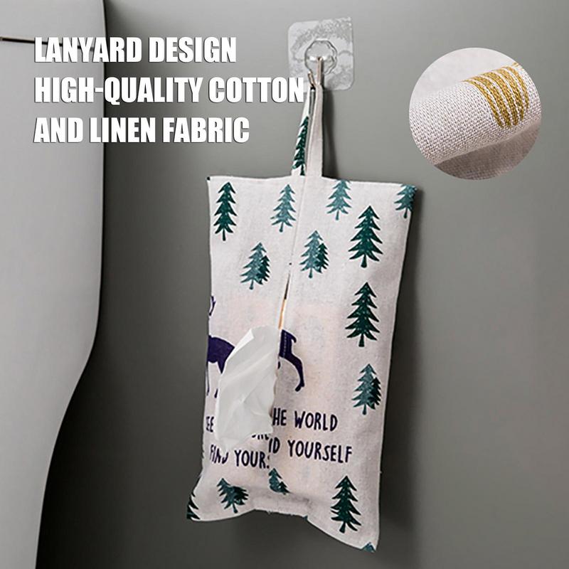 Portable Hanging Fabric Tissue Case Box Living Room Container Home Car Towel Napkin Papers Bag Holder Box Home Table Decoration