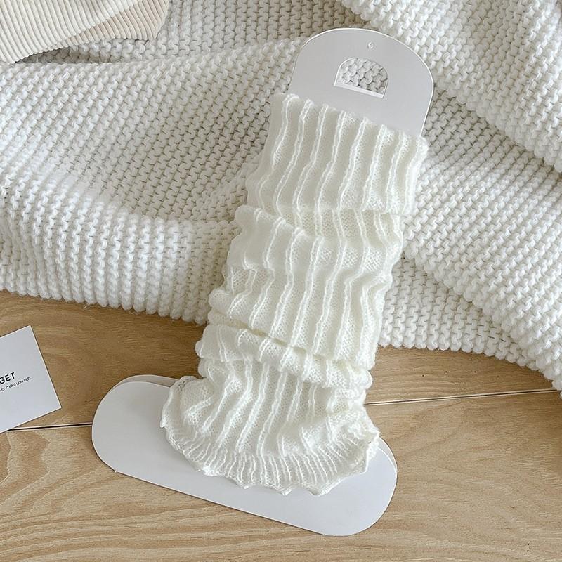 Socks Knitted Socks Solid Color Long Tube Calf Socks Season Stacking Socks Lolita Socks Women