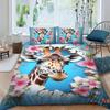 Animal Giraffe Duvet Cover 3D Digital Printing Three-Piece Bedding Set