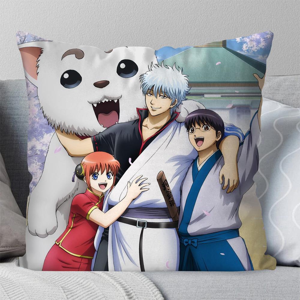 1pc Gintama Animation Pillow Case Square Pillow Bedroom Sofa Leisure Comfort Cushion Car Living Room Home Decoration 40X40