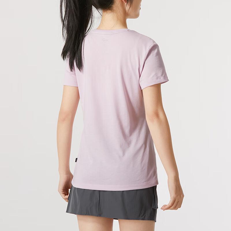 Puma Camiseta Feminina American Vintage Confortável Respirável Manga Curta Gola Redonda Estampa de Letras Rosa 630563-60
