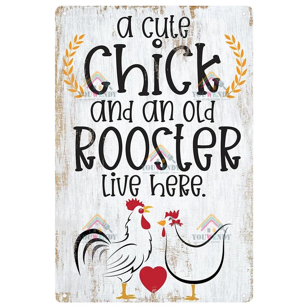 Retro Tin Sign I Love My Ladies Vintage Metal Sign, Funny Chicken Farm Decor, Farmhouse Sign, Country Decor, 7.9x11.8 Inch