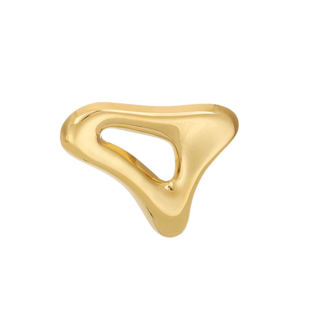 Irregular Triangle Brooch Gold Silver Fashion Coat Suit Pin Unisex