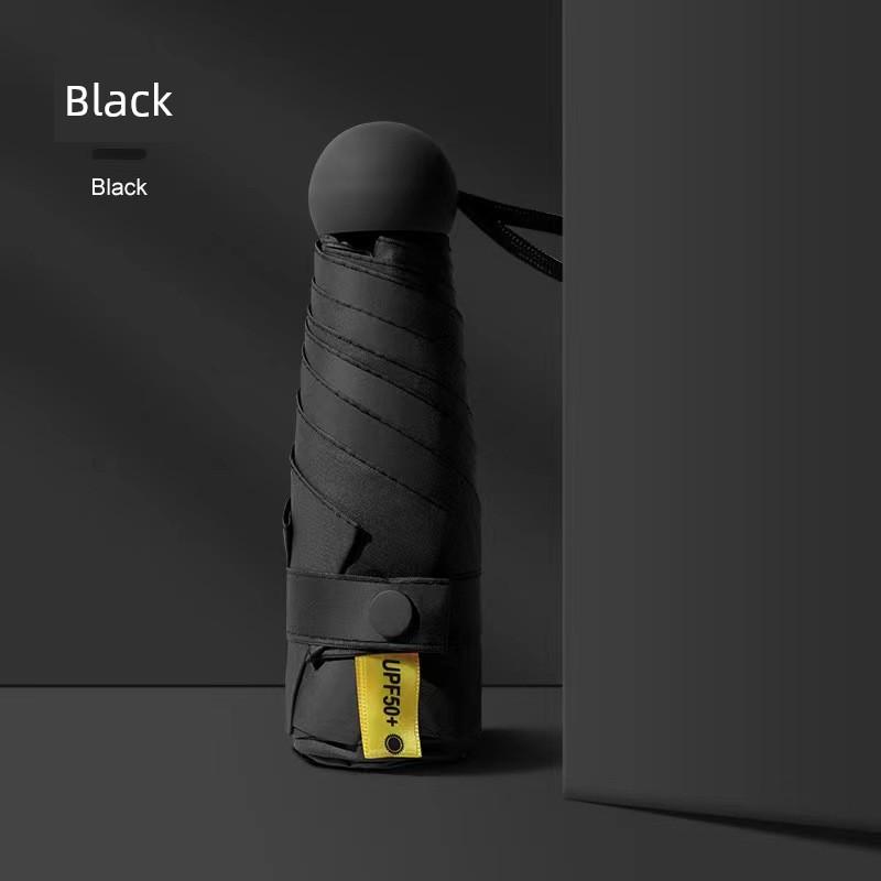 Ultra-Compact 40% off Sunshade and Rainproof Umbrella, Dual-Use Umbrella with Black Coating, Pocket-Sized Sun Umbrella, Mini Capsule Sun Protection