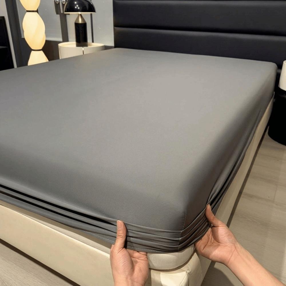 Ice Silk Cooling Fitted Sheet Elastic Band Bed Sheet Breathable Mattress Cover  Home