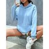 Damen Kapuzenpullover Langarm Lockerer Schnitt Einfarbige Lässige Pullover-Oberteile