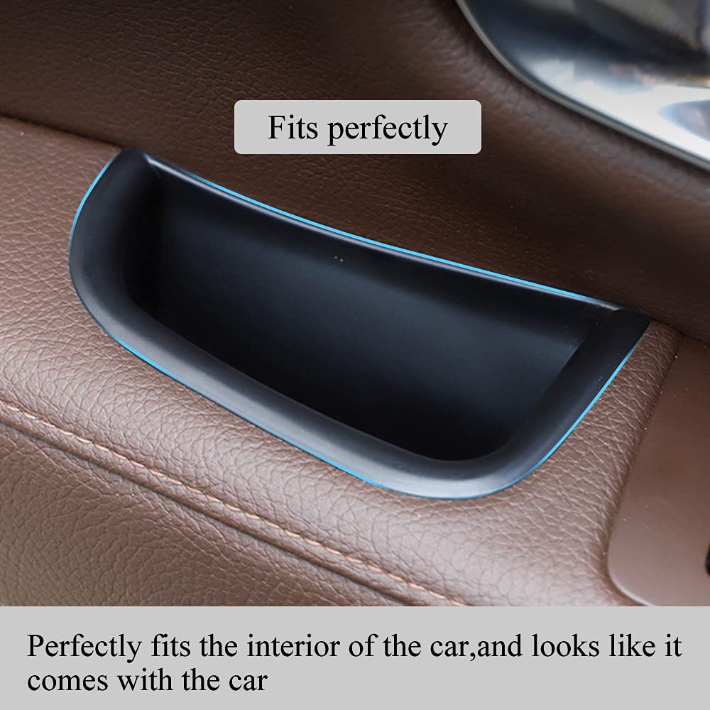 Vesul Black Front Row Door Side Storage Box Handle Armrest Phone Container for Volvo