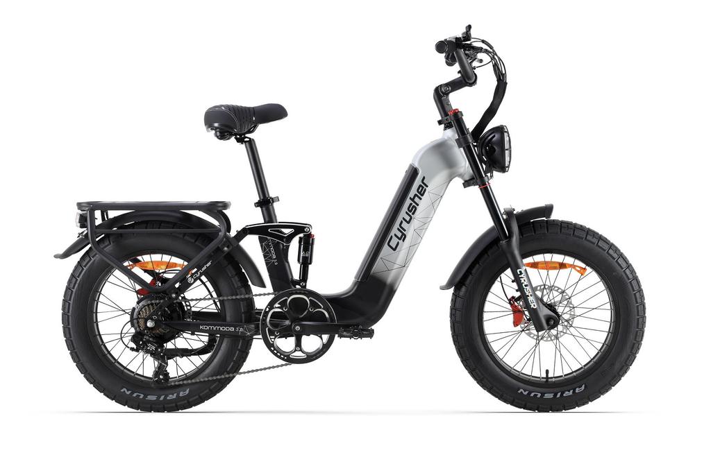 CYRUSHER  Kommoda 3.0 48V 250W Electric Bike with 7-Speed Shimano, 110KM Range, 150KG Payload - 20" Fat Tires, Hydraulic Disc Brakes