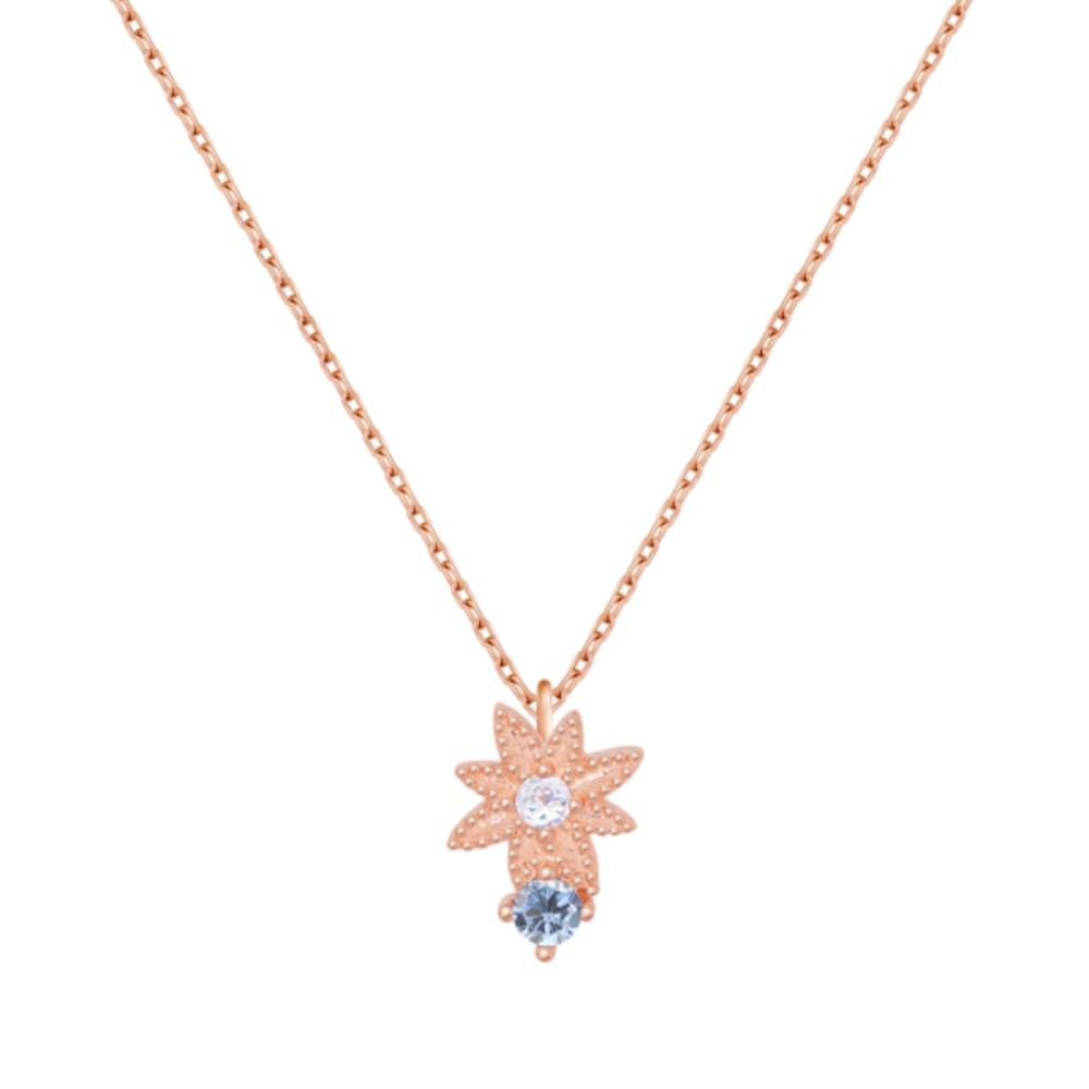[92.5 Silver] A bouquet of love flowers, a wish for you, a 92.5 Silver necklace (March Daisy Aquamarine)