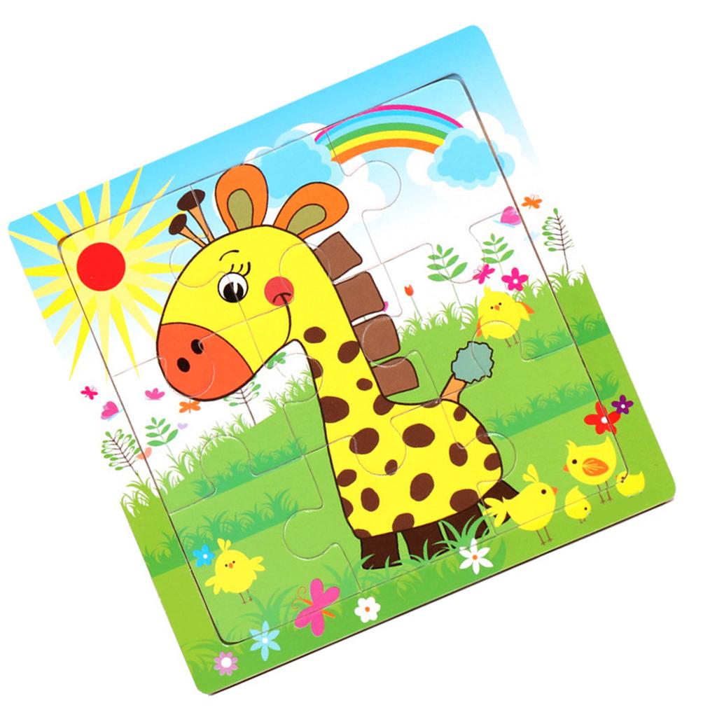 Dřevěné puzzle pro batole Přenosná hračka se zvířátky pro rané vzdělávání pro děti od 3 let