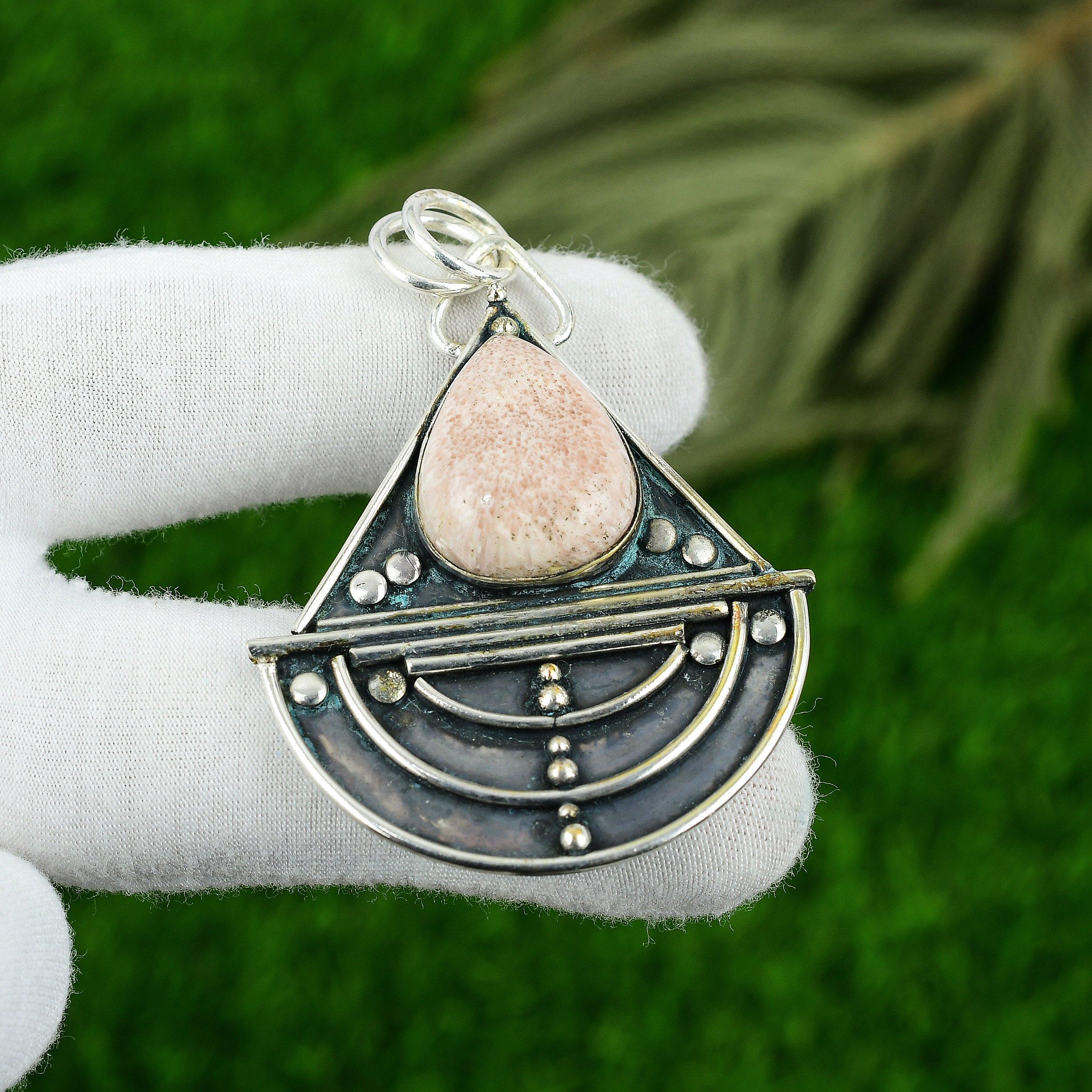 

Mothers day Deal Sterling Silver Scolecite Gemstone Anniversary Pendant Jewelry