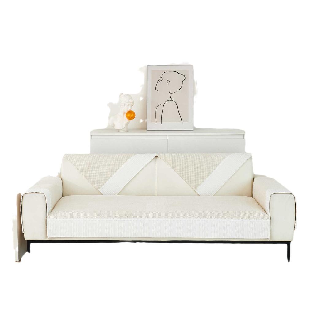 French Cream Style Sofa Cushion Winter Four Season Leather Sofa Cover Plush Cover Towel Cushion