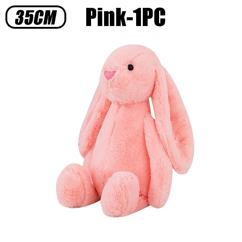 35cm Stuffed Long Ear Rabbit Soft Plush Toy Cute Bunny Cartoon Animal Sleeping Doll Kids Baby Soothing Doll Birthday Easter Gift