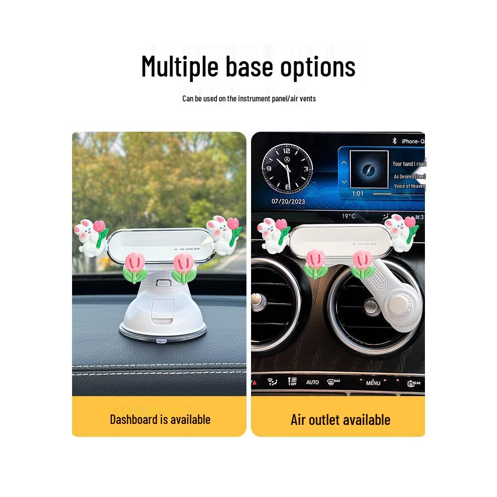 Universal Cartoon Shockproof Car Phone Holder with Suction Cup for Navigation