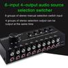 6 in 4 Out Sound Switcher Stereo Sound Switching Signal Source Switcher Selector Splitters Box Sound Signal Switching