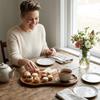 with Coaster Cashew Nut Wood Tray Natural Breakfast Tray Serving Ware Food Dish  Hotel