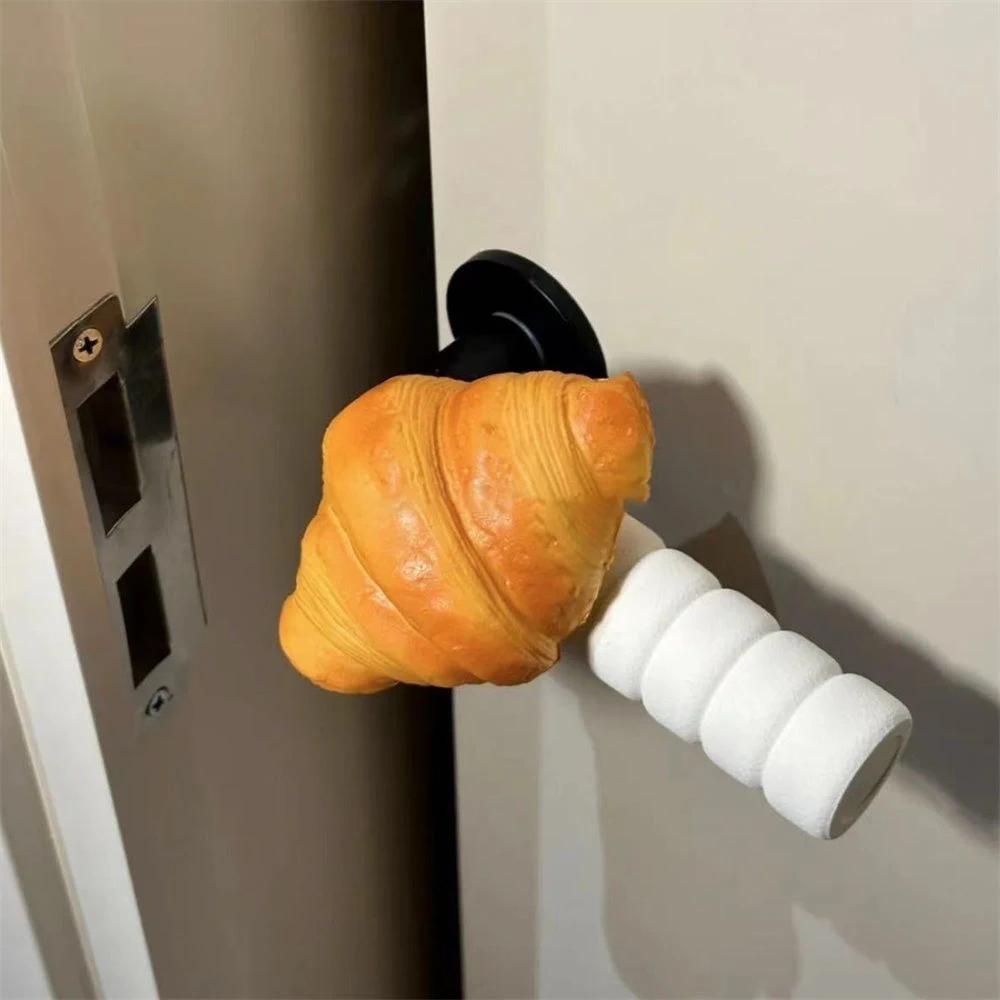 

Крышки для дверных ручек с изображением круассана и яйца, крышка для правой дверной ручки, защита от ударов и статического электричества, симпатичная защита для дверных ручек