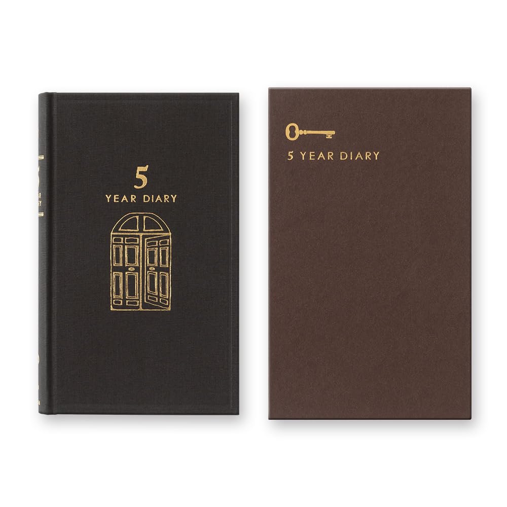 Midori Black Door with 12396006A Diary, 5-Year Use, Bubar,