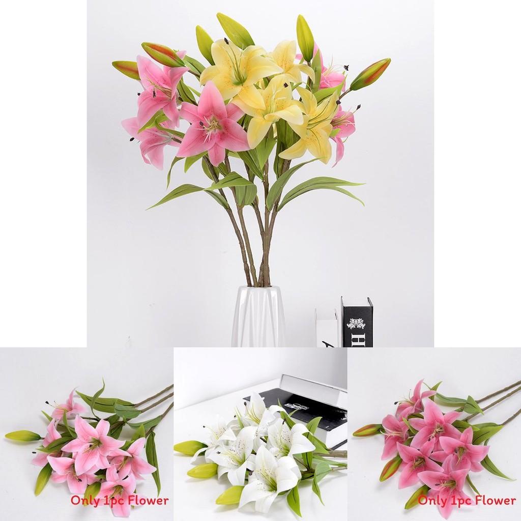 Artificial Lily Flower Decor For Home And Event Photography With Pvc Material