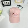 Fashion Embroidery Sunshade Duckbill Caps Adjustable Cartoon Sunshade Hat Pink Pig Baseball Cap for Women
