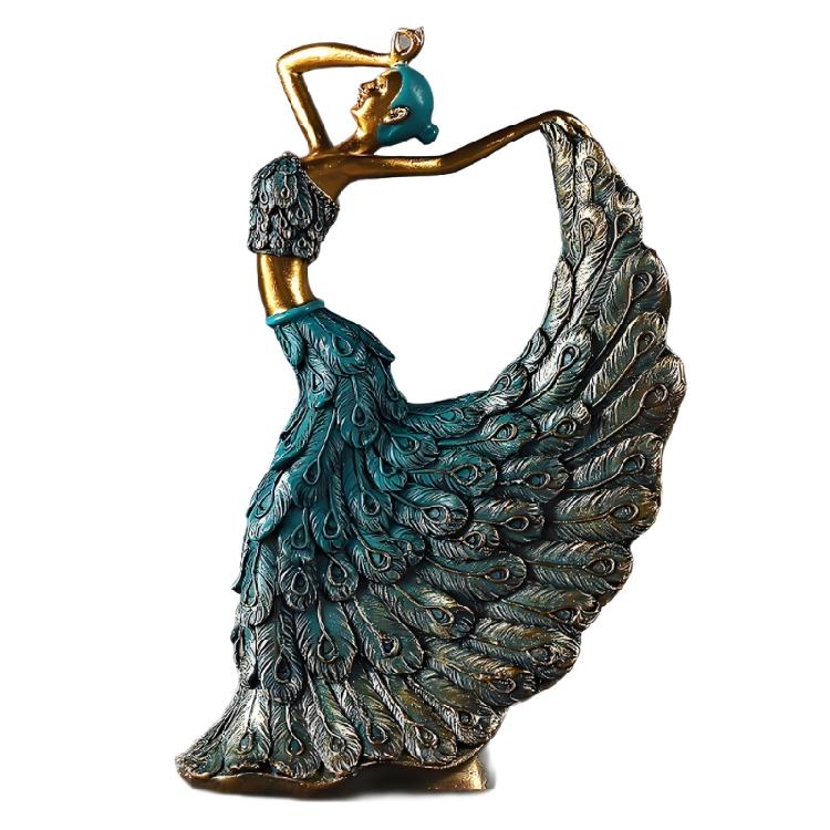 Kreatywna Figurka Tancerki Baletowej o Motywie Pawia Piękne Dekoracje do Salonu Design Dla Eleganckiego Wnętrza