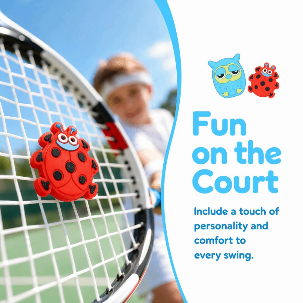 4PCS Cute Animal Shape Tennis Racket Shock Absorber Silicone Tennis Racket Dampener  Tennis Practice