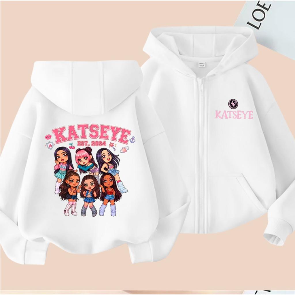 Kpop Katseye Beautiful Chaos Album Hoodie Fashion Hip Hop Vintage Harajuku Girls Boys Pullover Loose Sportwear Zipper Hoody