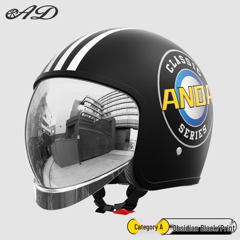 3C Certified AD Electric Motorcycle Helmet, All-Season Half Helmet for Men and Women, Winter-Proof for Scooter Commuting