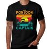 Funny Pontoon Captain Retro Vintage Style Pontoon Boat TShirt Plus Size Everyday Tee Shirt