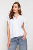 Women's Fashion T-Shirt V-Neck Long Ecru Premium V-Neck Cotton Regular Normal Fit Knitted Knitted T-Shirt