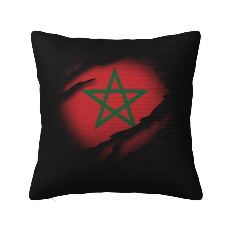 Custom Moroccan Atlas Lions Morocco Flag Pillow Home Decorative Nordic Cushions for Sofa Square Pillowcase