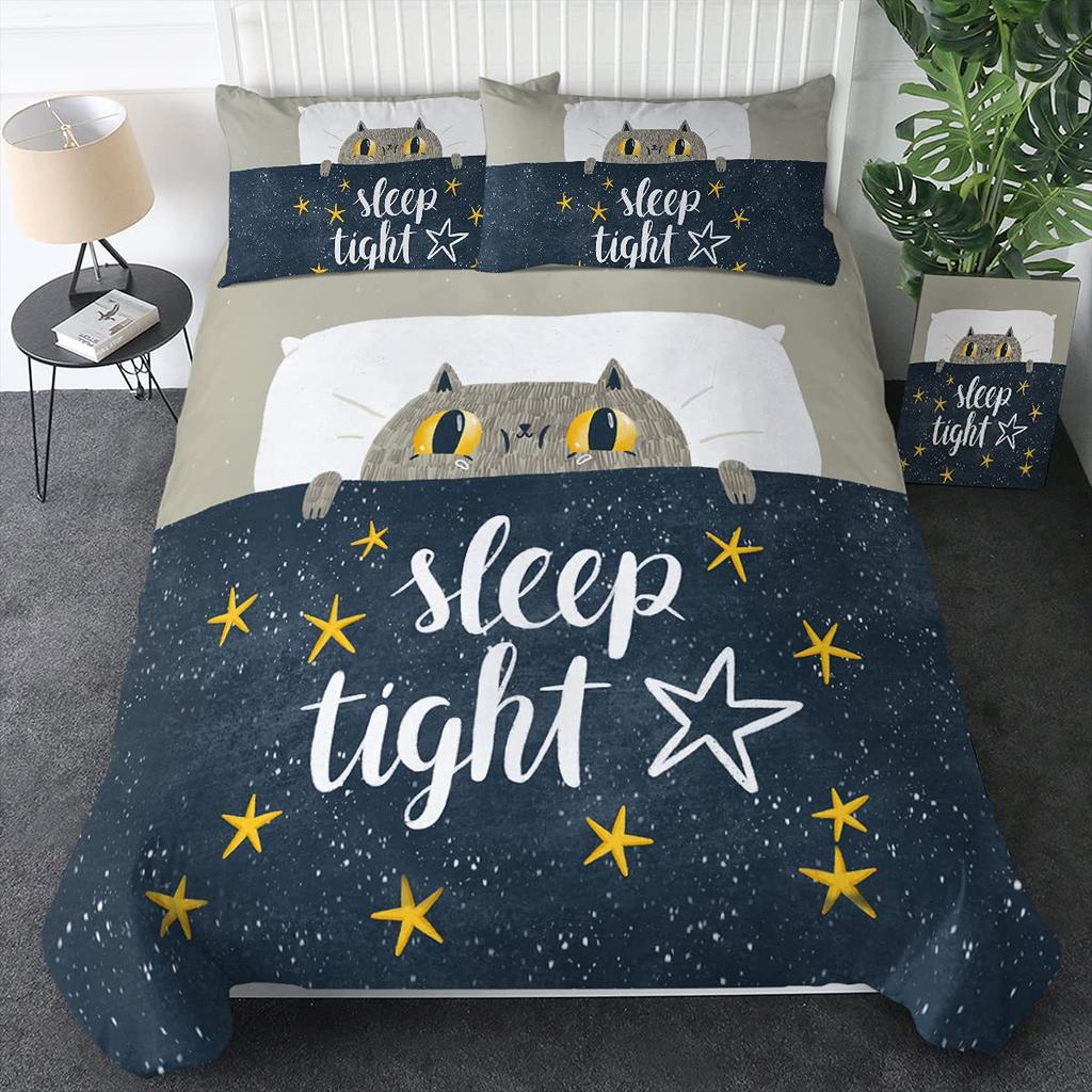 Cute Cartoon Animal Bedding Three-Piece Quilt Cover