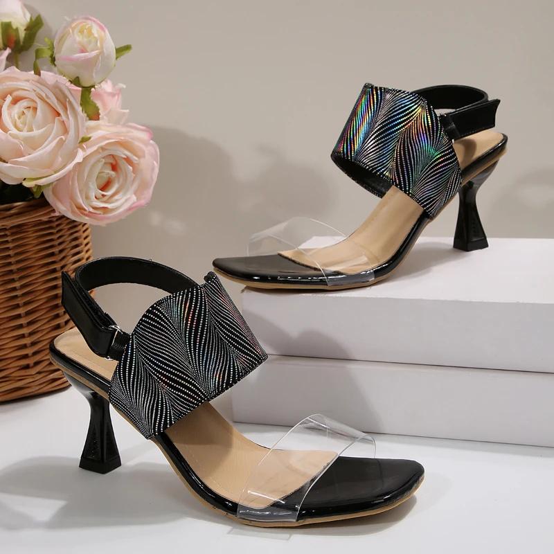 High Appearance Level Fine Heel Open Toe Back Trip Strap Buckle Fashion All-match Comfortable Non-slip Fashion Sandals for Women