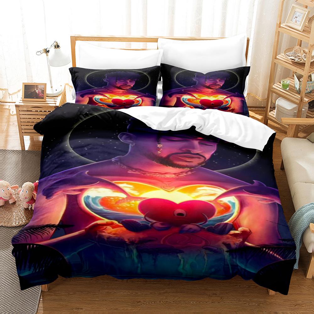 Comforter Popular Bad Bunny Bedding Set Un Verano Sin Ti Comforter Bed Sets Gifts Usa Size Twin Full Queen King Dropshipp