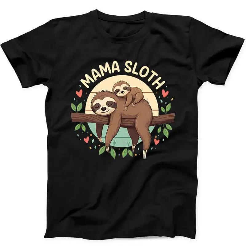 Mama Sloth with Baby on Back T-shirt