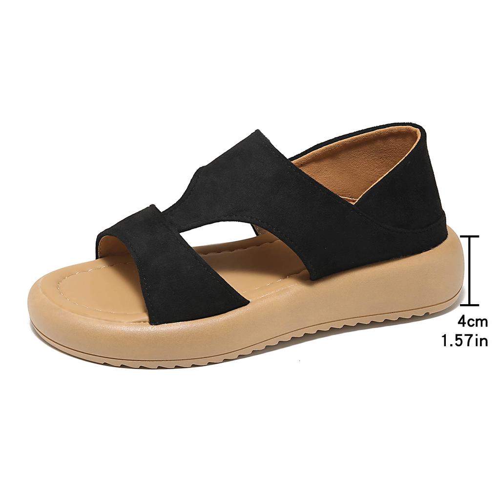 Women Roman Sandals Summer with One Strap Soft Bottom Sandals Beach Leisure Two-wear Flat Sandals Roman Shoes for Women