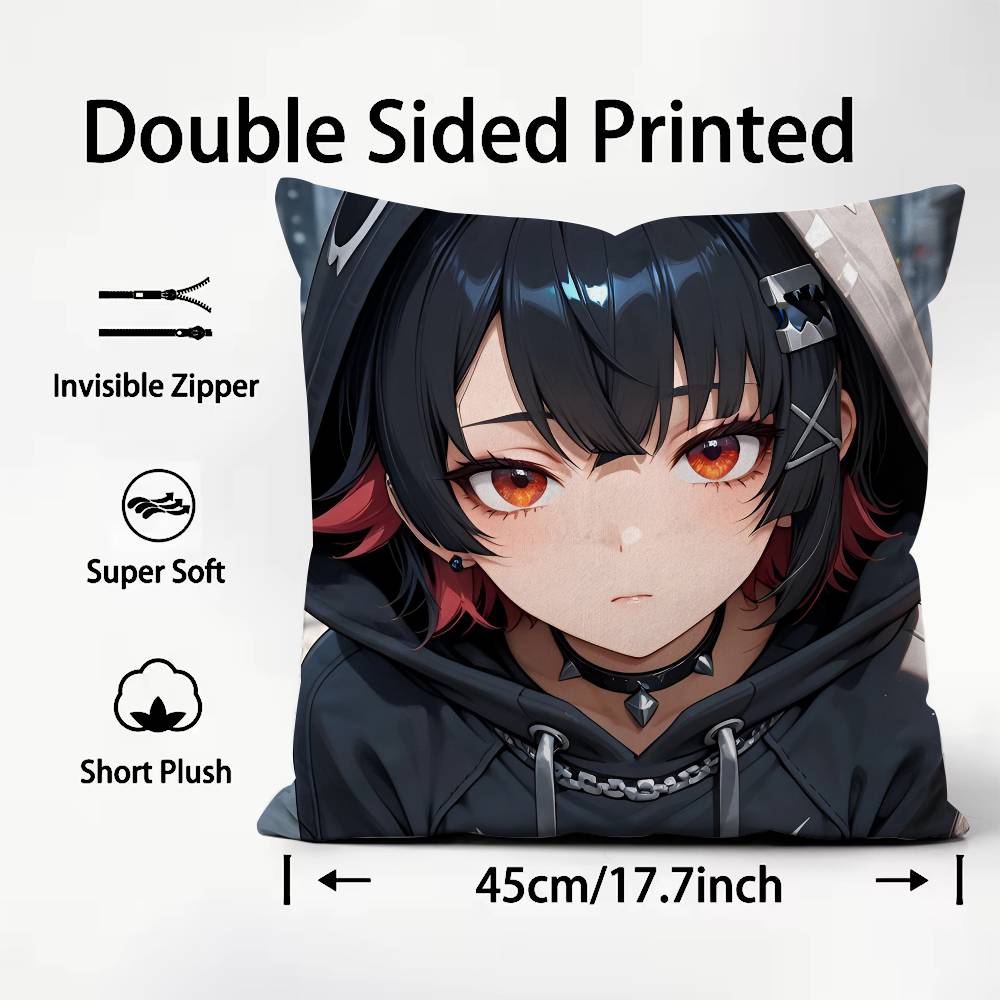 Game Z-Zenless Zone Zero Ellen Joe Pillow Case Pattern Printed Pillowcase For Living Room Sofa Cushion Cover & Bedroom Decor