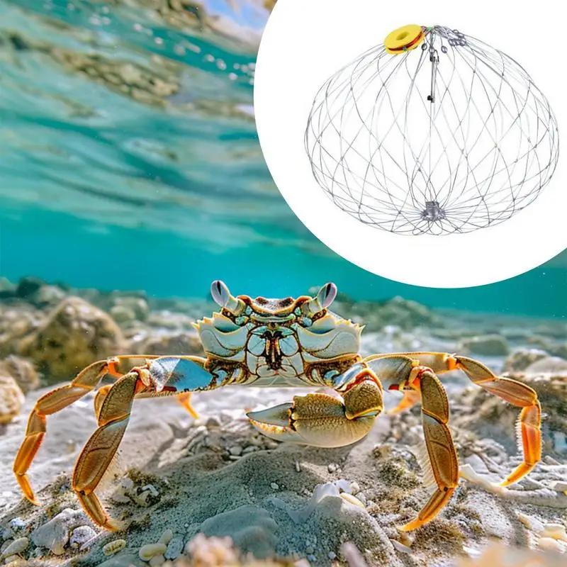 Fishing Net Cage Automatic Open Closing Wire Fish Crab Trap Net Outdoor Fishing Accessories