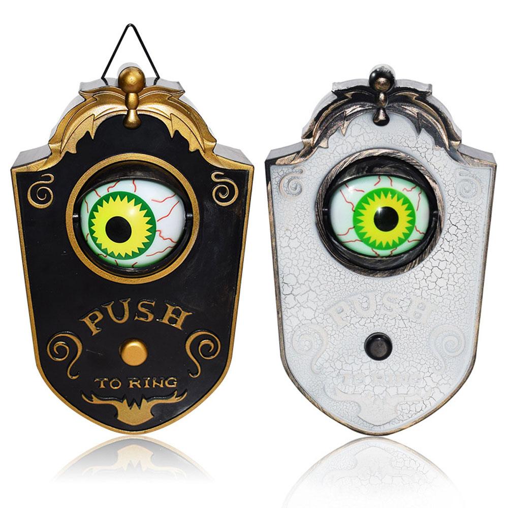 Halloween Doorbell with LED Rotating One-eyed Eyeball Creepy Sounds Scary Haunted Doorbell Halloween Decoration for Home Party Bar Props.