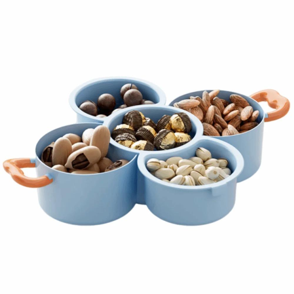 

Thickened 2 in 1 Dried Fruit Plate Creative Double-layered Fruit Washing Basin Multi-function Portable Fruit Drain Basket Picnic 1pc синій
