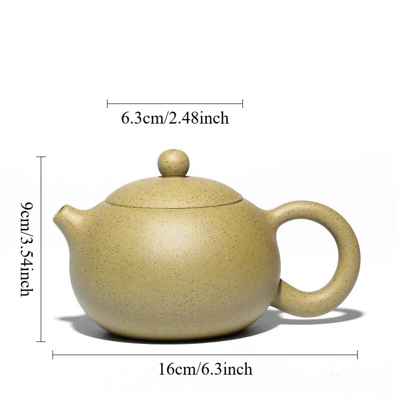 

380ml Yixing Yellow Purple Clay Teapot Household Sesame Section Mud Western Application Pot Large Capacity Yellow Teapot Tea Set