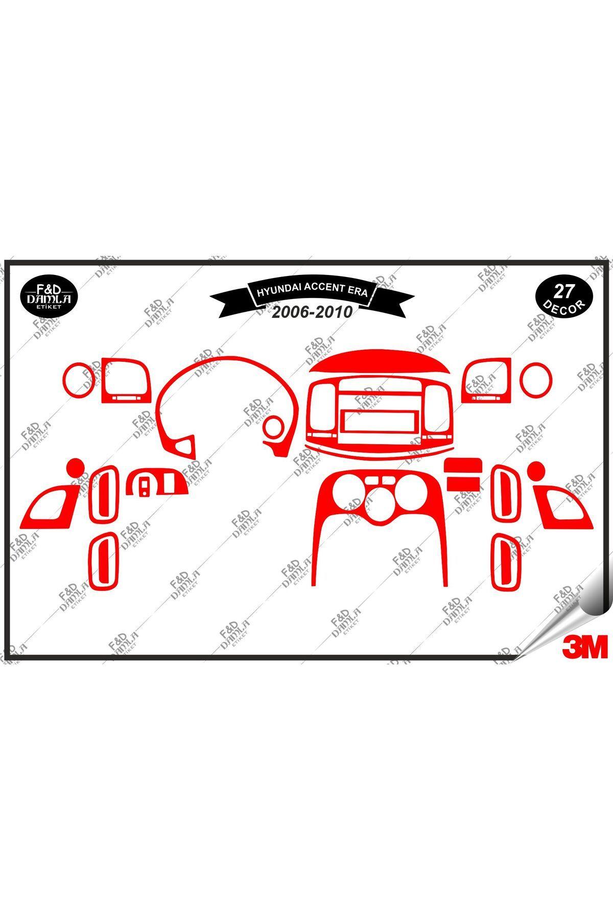 

Hyundai Accent Era 2006-2010 Torpido Konsol Trim Göğüs Maun Kaplama Set 27 Parça Kırmızı