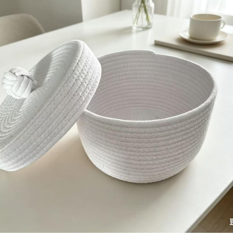 Cotton Rope Multifunctional Desktop Storage Basket Minimalist Organizer Box for Toys Keys Jewelry Home Storage