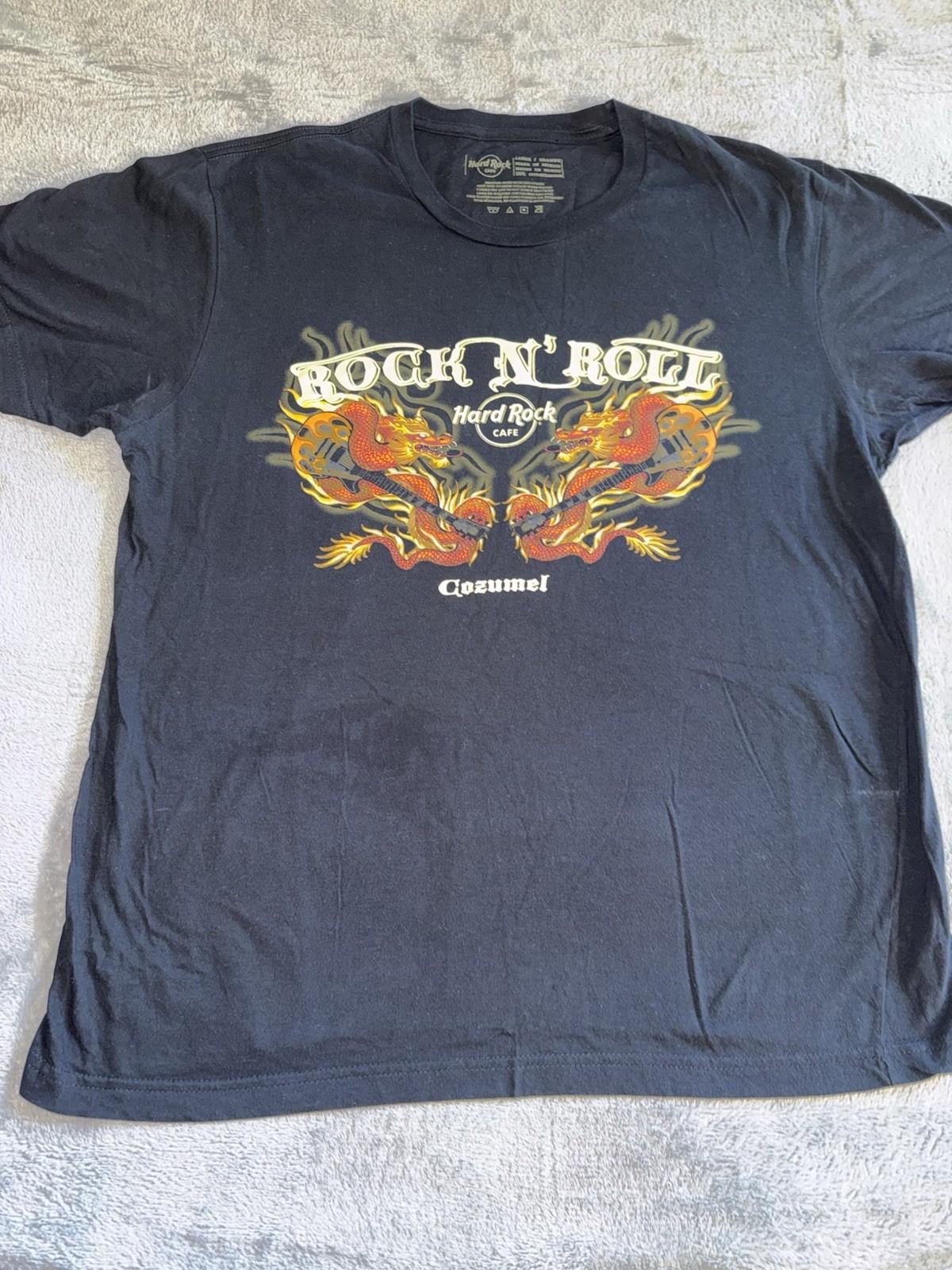 Hard Rock Cafe Rock N’ Roll Cozumel Mexico Adult T-Shirt Size Large Black Unisex T-Shirt S