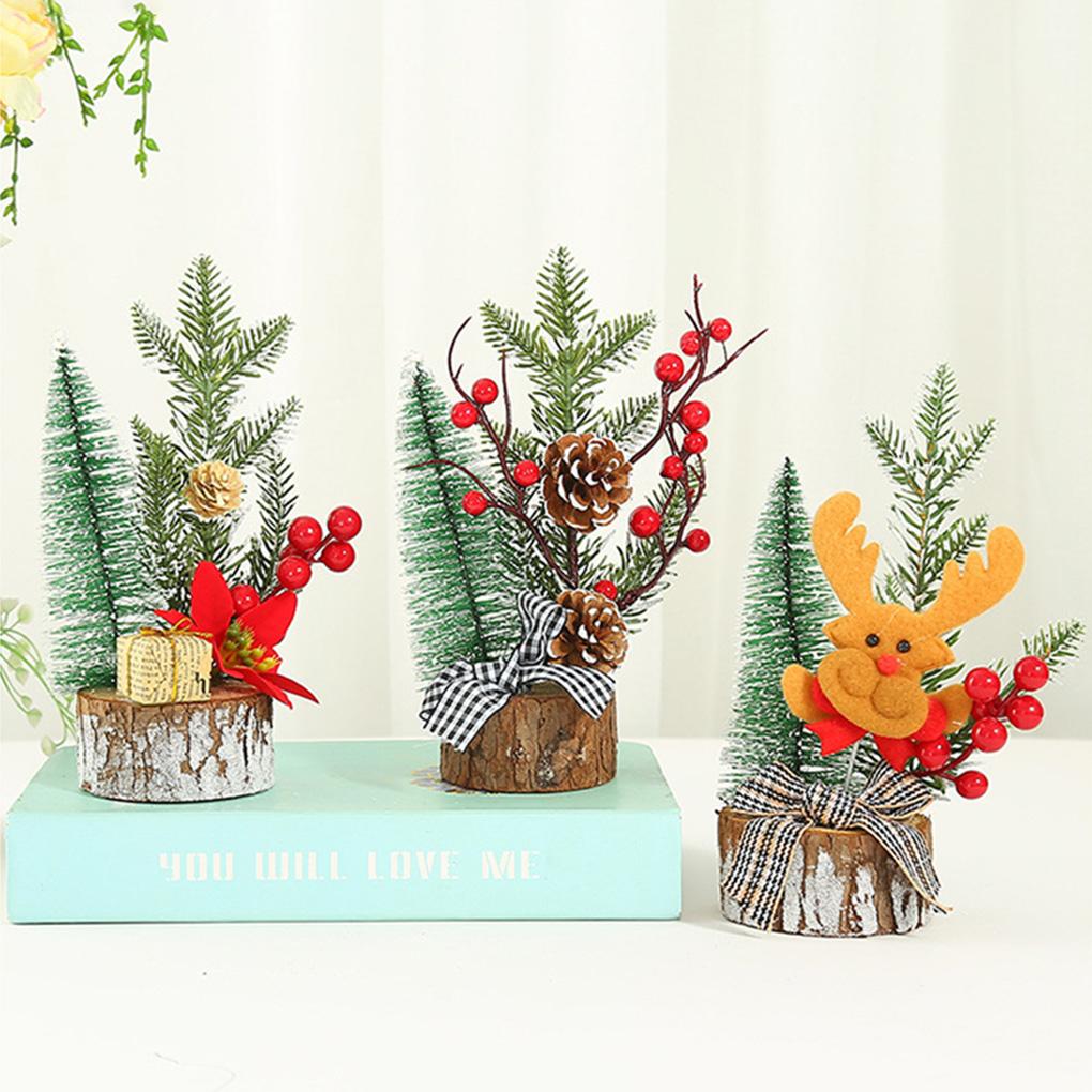Mini Christmas Tree Desktop Decor Home Table Top Tree Ornament Xmas Decoration