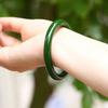 Vintage Violet Jade Bangle - Elegant White Round Bracelet