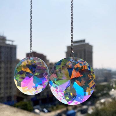 Faux Crystal Suncatcher Window Rainbow Maker Handmade Glass Hanging Pendant Lamp Chandelier Prisms for Home Garden Decor