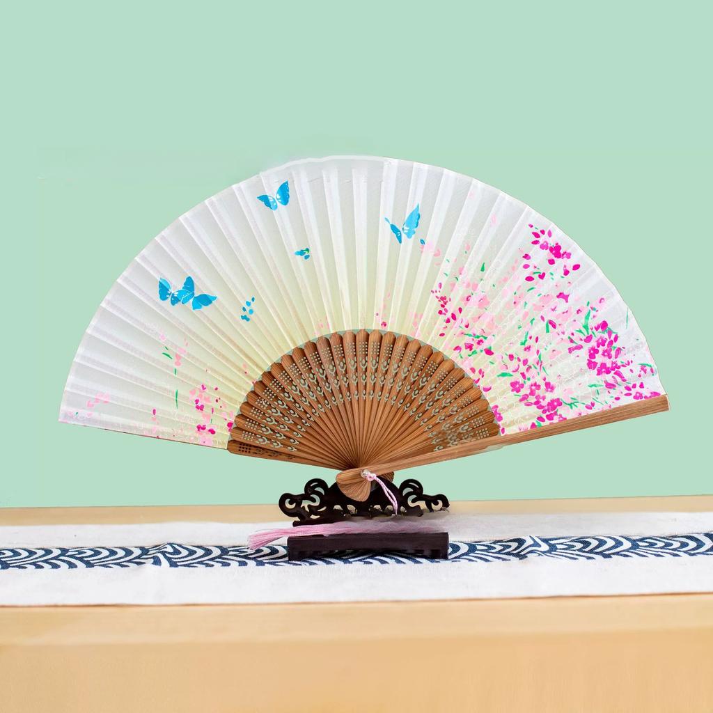 Japanese Folding Fan Handmade Decorative Kanagawa Wave Foldable Fan Handheld Vintage Hand Fans For Women Portable Folding F