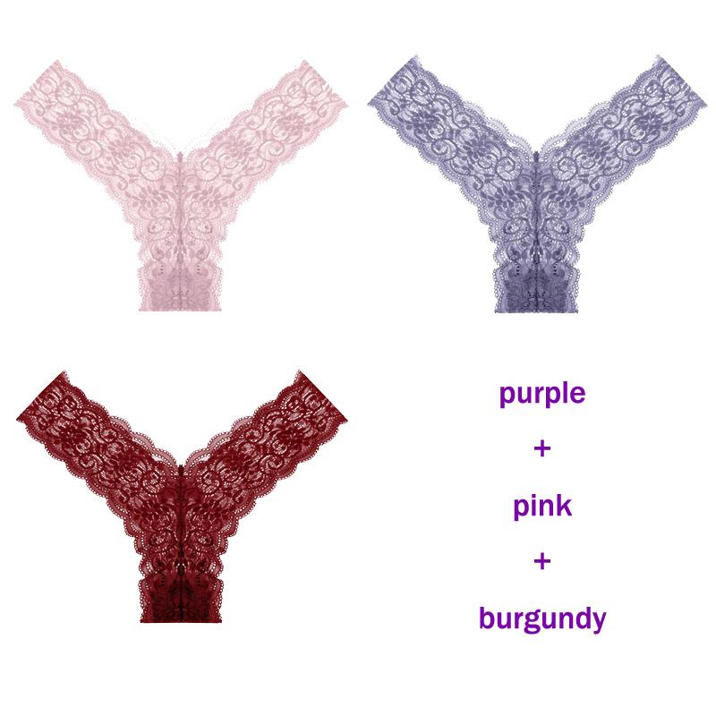 CINOON 3 Teile/los frauen höschen Transparent Low-Taille Unterhose Aushöhlen Tanga Weibliche Nahtlose G-String Sexy Unterwäsche Spitze Dessous panty