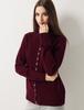 2026 Autumn/Winter Women's Stand Collar Multi-Button Wool Cardigan: Versatile, Warm Long Sleeve Knit.